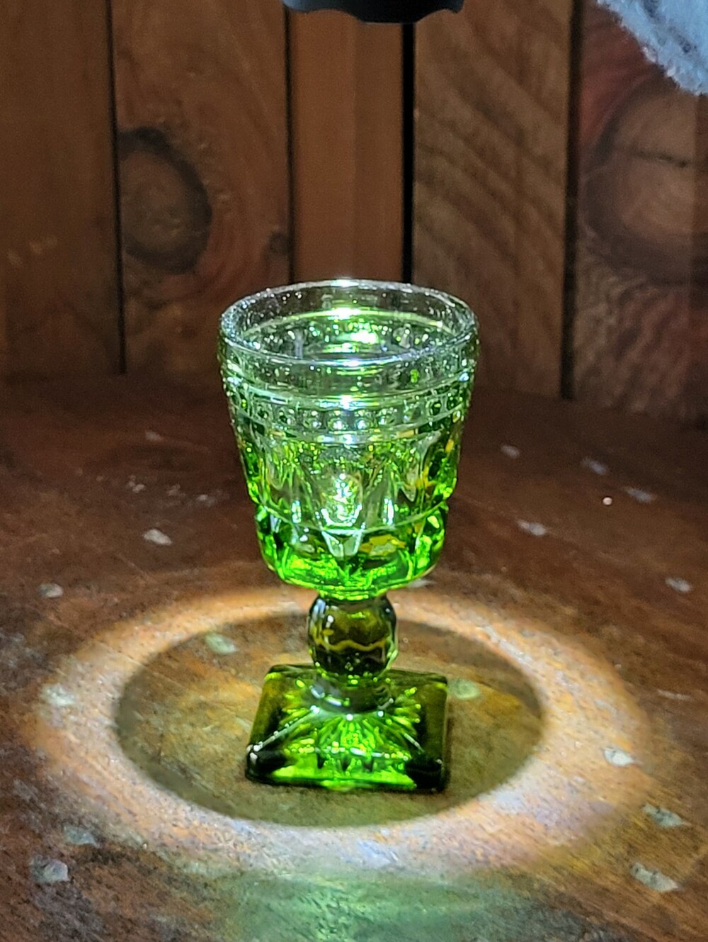 Mini Green Glass Goblet